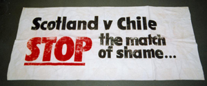 14 June 2014, Playing Politics, Chile Solidarity Campaign banner @ People's History Museum