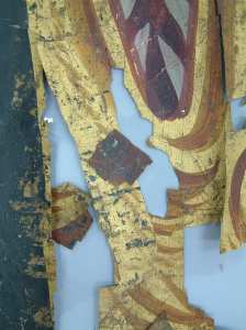 3 Garter Banner c1847 showing fractured painted silk